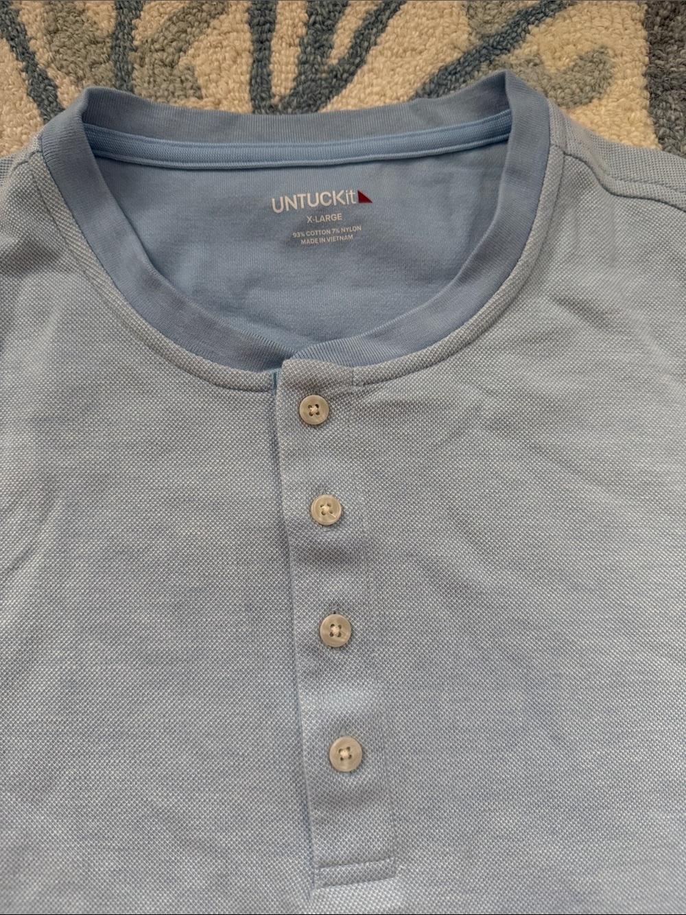 UNTUCKit Light Blue Long-Sleeve Henley Shirt